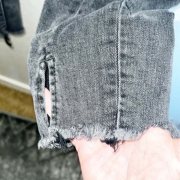 All Saints Grace Women's Washed Black Midrise Raw Hem Skinny Jeans - Picture 4 of 11